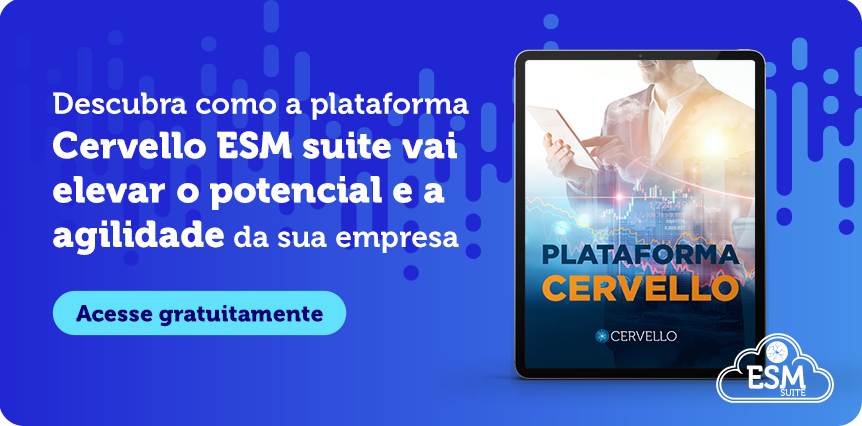 Imagem demonstrando a plataforma Cervello ESM suite, que ajuda a elevar o potencial e a agilidade de empresas com tecnologia de ponta.